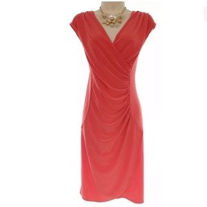 Size Large▪️BEAUTIFUL CORAL RUCHED SUMMER DRESS